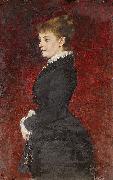 Portrait  Lady in Black Dress, Axel Jungstedt